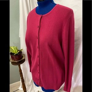 Cardigan sweater wine color plus 1X